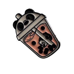 Panda Boba Tea Lapel Pin Straw Pearl Bubble Tea Brooch Pin Accessories Jewelry